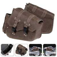 Bolsas De Silla Para Motocicleta Vintage Marrón Impermeables Almacenamiento De Equipaje Bolsa De Herramientas Para Cafe Racer Custom Chopper Bobber - details 1