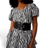 Minueto - Vestido Estampado de Cebra - Manga Corta - Cintura Elástica - details 5