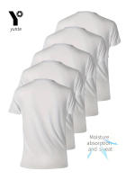 Camiseta De Hombre Ultra-Ligera Blanca 5 Piezas Cuello Redondo Transpirable Secado Rápido Absorbedora De Sudor Para Gimnasio Y Fitness - details 2