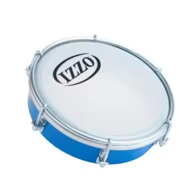 Tamborim 6" Abs Izzo Ref. Iz3691 6 divisiones fijas niqueladas. Azul - 1