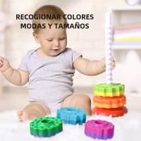 Torre De Colores Rainbow Rotada Con Música Juego De Pila De Anillos Montessori Para Educar a Niños Mayores De 3 Años - details 7