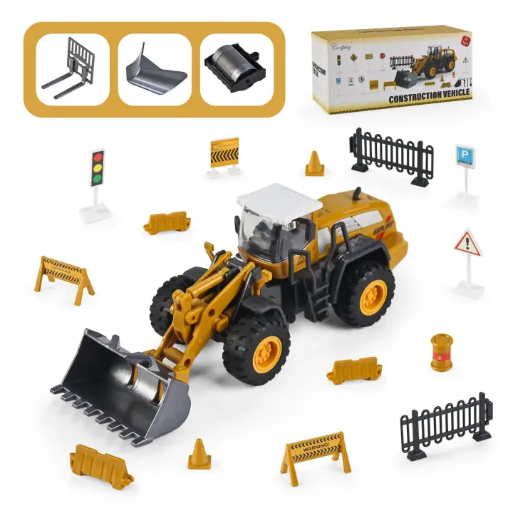 Juego De Bulldozer Inertia Para Niños Modelo De Coche De Aleación Juguetes Educativos Para Desarrollar Habilidades Mano-Ojo Regalos Para Niños - 1