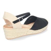 PuntoSalao Sandalias de cuña baja en yute para mujer color negro VRA-695 - details 2
