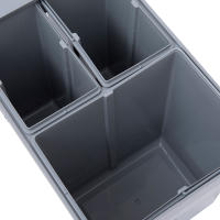 HOMCOM Papelera de Cocina Cubo de Basura para la Cocina 3 Contenedores de Reciclaje 1x20L y 2x10L Clasificación de Residuos Metal y Plástico 48x34,2x41,8 cm Gris - details 3