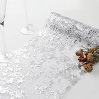 Mantelera Dorada Para Boda Y Fiestas Decoración De Mesa Con Malla De Oro Y Lentejuelas Plateadas Roll Thinn Thin Para Mesa De Comedor - details 8
