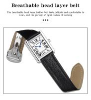 Reloj Deportivo Casual SANDA 1108 Para Hombres Y Mujeres Resistente Al Agua Y Al Desgaste Con Dial Cuadrado De Cuero Legítimo Reloj De Cuarzo De Lujo Para Parejas - details 15
