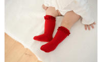 Calcetines De Encaje Para Bebés Y Niñas Infantiles Algodón Suave De Color Sólido Con Flor Adecuados Para Navidad Talla Grande Para 0-3 Años - details 8