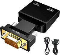FGNS. VGA a HDMI Adaptador con Audio 1080P@60Hz, Conversor de PC Antigua a TV/Monitor con HDMI, Convertidor VGA Macho a HDMI Hembra Compatible para Ordenadores, Portátiles, PC, Proyectores,Monitores - details 1
