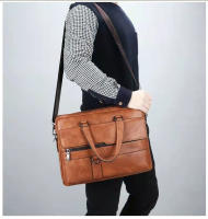 Bolso De Negocios De Cuero Para Hombre Bolso De Mano De Lujo Bolsa De Hombro Para Oficina A4 Portátil Bolsa Transversal MaleTote Bags - details 5