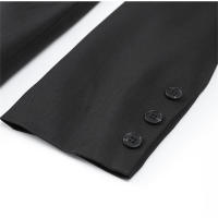 Elegante Mini Vestido Negro Blazer Para Mujer Con Cuello En V Y Mangas Largas Traje De Negocios Elegante Alta Cintura Adecuado Para Trabajo Y Fiestas - details 2