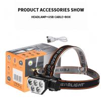 Linterna Frontal Recargable USB Con 5 LEDs Super Brillantes Luz Amarilla Y Azul Batería Integrada 18650 Para Pesca Al Aire Libre - details 10