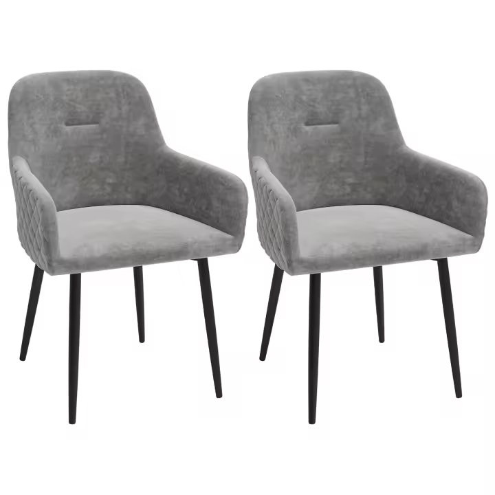 Sillas de Comedor Juego de 2 Sillas de Cocina Sillas Tapizadas Sillones, con Respaldo - 1