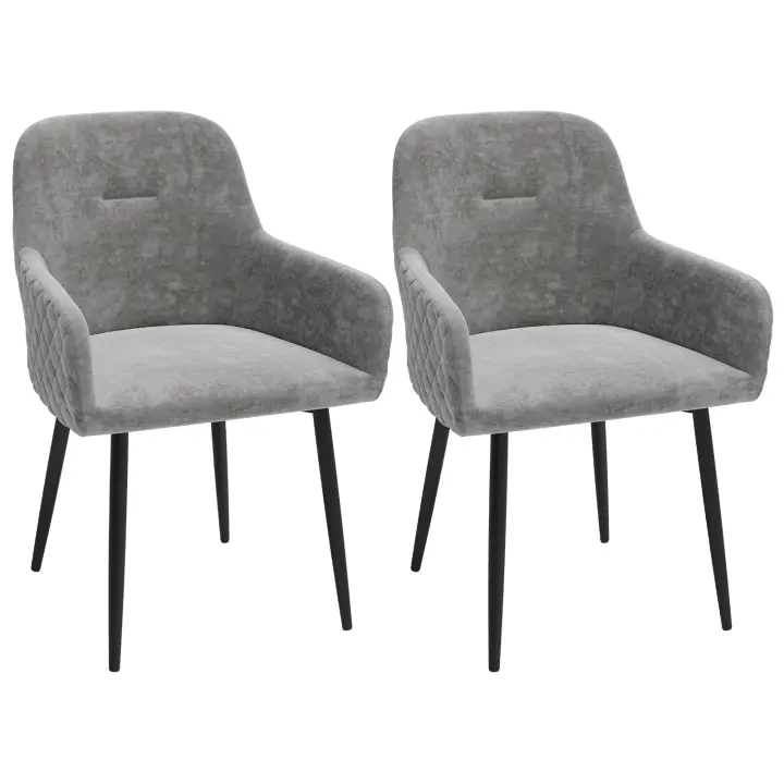 Sillas de Comedor Juego de 2 Sillas de Cocina Sillas Tapizadas Sillones, con Respaldo - 1