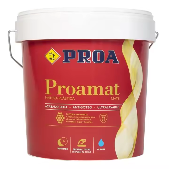PINTURA PLÁSTICA EXTERIOR MATE ANTIMOHO ANTIVERDÍN. ABEGONDO. 4 L. PROAMAT - 1