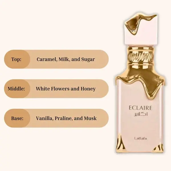Lattafa Eclaire 100ml EDP | Perfume Árabe para Mujer con Notas Dulces y Cremosas | Fragancia Larga Duración 12H+ | 100% Original | Ideal para Regalos Elegantes y Uso Diario | Alta Perfumería con Toques de Vainilla y Almizcle,Perfume Árabe ,para Mujer - 1