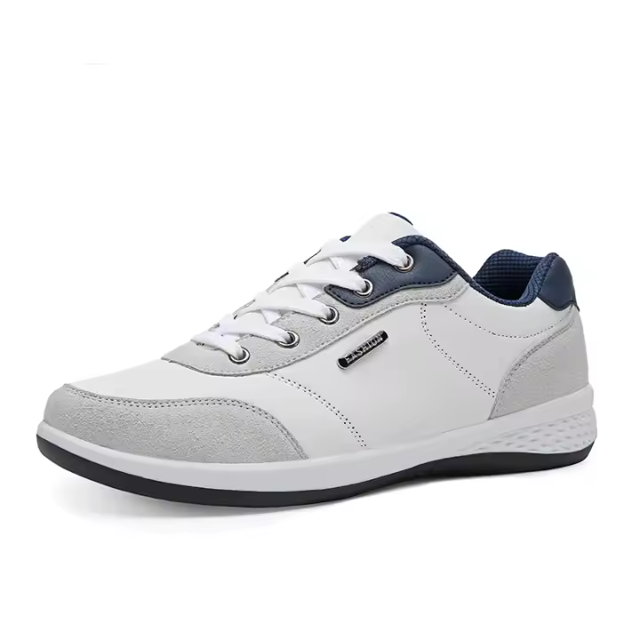 Zapatos De Hombre Impermeables Para Primavera Y Otoño Tenis De Cuero Deportivos Antideslizantes Suela De Goma Para Caminar Y Deporte - 1