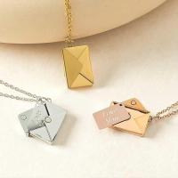 Sobre amor carta cuello para mujeres y hombres, medallón grabado de acero inoxidable con te amo, regalo de joyería de mensaje secreto para parejas San Valentín - details 4