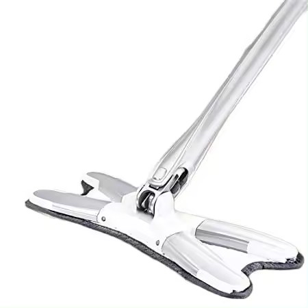Fregona para piso X-Type con 3 paños de microfibra de repuesto y sistema de manos libres para lavado plano - extrusión manual (color plateado) - 1