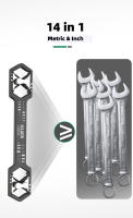 Llave De Hexágono Ajustable LAOA 14 En 1 Multifuncional Métrica/Inch Aleación De Acero Diseño De Doble Cabeza - details 2