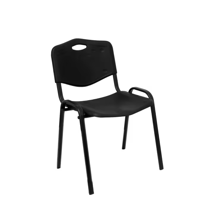 Piqueras Y Crespo: Pack 2 Sillas Confidentes Ergonómicas Apilables Multiusos en PVC Negro - 1