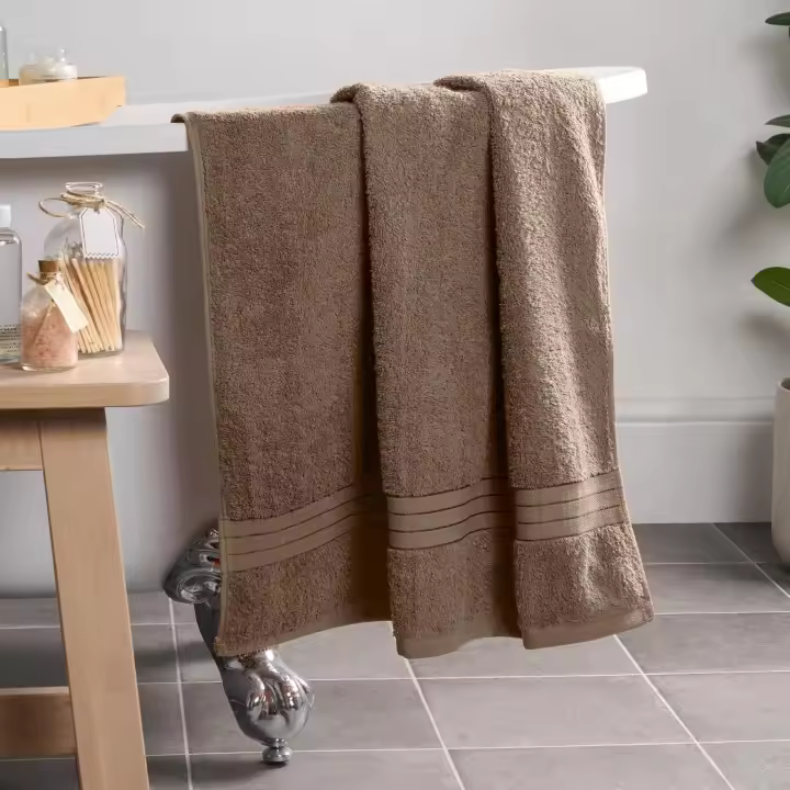 Toalla de Baño de Color marrón Claro, 100% Algodón, Muy Suaves, para baño, Ducha, Highly absorbentes, Toallas Grandes de baño, Paquete de Toallas de Calidad de Lujo, 1 Unidad - 1