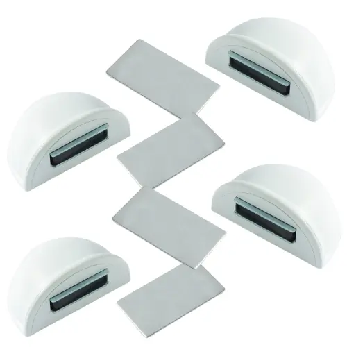 Tope Puerta Magnético JANDTEK - Retenedor Blanco 4 o 6 Und - Protección Paredes - Pack - 1