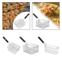 Cesta De Freír De Acero Inoxidable Con Mango Para Barbacoa Patatas Fritas Anillos De Cebolla Multipropósito Para Casa Y Café - details 1