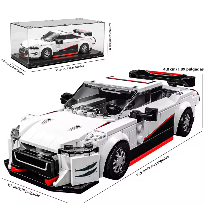 Juguete Educativo De Coche Deportivo De 313 Piezas Bloques Constructivos Compatible Con Otros Set De Caja De Exhibición Transparente Regalos Para Niños Y Niñas De 6 a 12 Años - 1