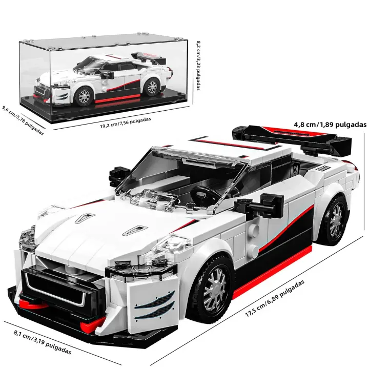 Juguete Educativo De Coche Deportivo De 313 Piezas Bloques Constructivos Compatible Con Otros Set De Caja De Exhibición Transparente Regalos Para Niños Y Niñas De 6 a 12 Años - 1