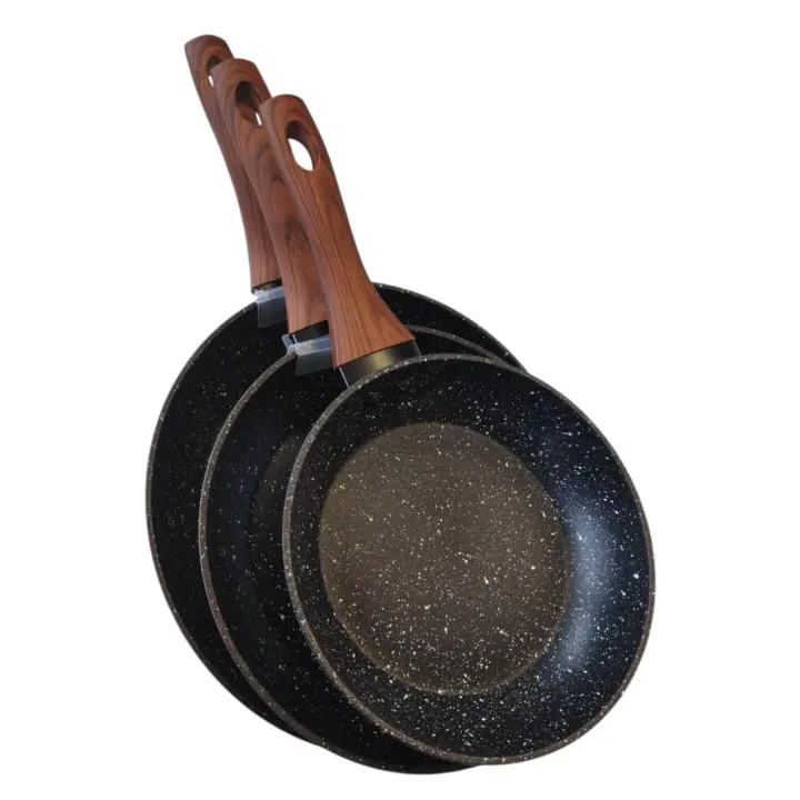 PACK X3 - SET X3 - SARTENES - SARTEN - APTO PARA TODO TIPO DE FUEGO - APTO LAVAVAJILLAS - COLOR GRIS - BATERIA DE COCINA - 3 PIEZAS EN GRANITO - 20 CM - 24 CM - 28 CM - ANTIADHERENTE - MARMOL FUNDIDO A PRESION - APTO INDUCCION - COLOR OSCURO - 1