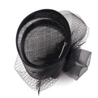 Sombrero De Fiesta Elegante En Rojo Sinamay Para Mujer Con Pluma Y Velo Para Boda Iglesia Cóctel Té Sombrero Derby Formal - details 9