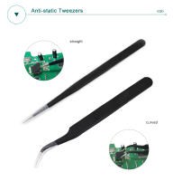 Juego De 2 Pinzas De Precisión Anti Estática ESD En Acero Inoxidable Herramientas Manuales Para Reparación De Teléfonos Móviles Y Electrónicos - details 0