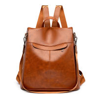 Mochara Nueva mochara Retro de gran capacidad, mochara informal de PU para Mujer, Bolsa de viaje al aire libre de alta gama - details 1