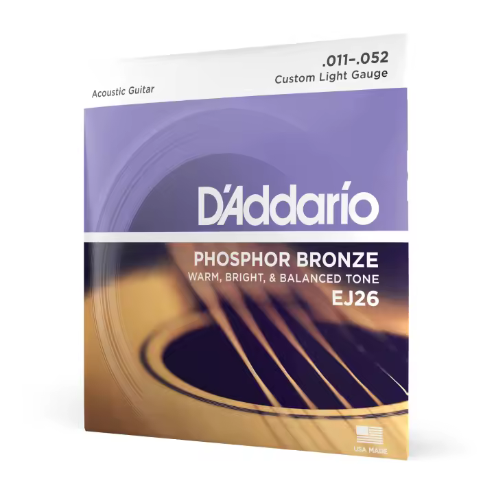 D'Addario EJ26 Phosphor Bronze Acoustic Guitar Strings, Custom Light, 11-52. Code. EJ26 - 1