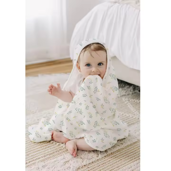 Toalla de baño con capucha de 6 capas, hilo de algodón para bebé, manta gruesa absorbente, toalla de baño para niños, artículos de tocador - 1