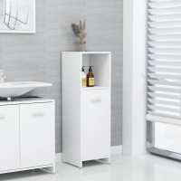 vidaXL Armario de baño madera contrachapada 30x30x95 cm en color Blanco/Roble ahumado/Roble Sonoma y más | almacenamiento funcional diseño moderno para baño dormitorio sala - details 0