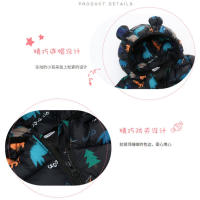 Chaqueta De Poliéster Para Niños Con Capucha Y Cierre De Cremallera Outerwear Ligera Para Otoño Con Estampado De Dinosaurio Cartoon - details 8