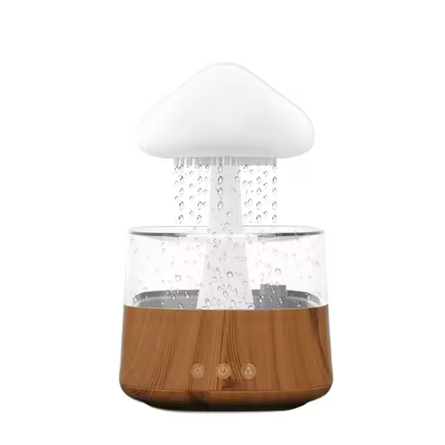 ZVD Humidificador de nube de lluvia de escritorio, lámpara de aromaterapia, difusor de sonido USB, luz nocturna colorida, decoración del hogar, 7 colores - 1