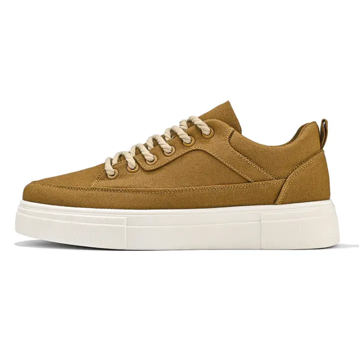 Zapatos De Patinaje Para Hombre Bajo Corte De Lona Zapatillas De Lona Planas Zapatillas De Skate Moda Plataforma Zapatillas De Encaje Para Hombre - 1