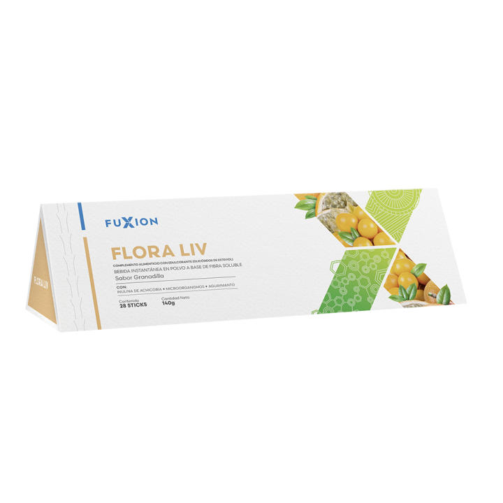 FuXion FLORA LIV – Té Frutal en Polvo | Fibra Prebiótica | Sabor Granadilla Dulce + Aguaymanto | Equilibrio de la Flora Intestinal y Defensas Naturales | MEJOR SALUD DIGESTIVA|