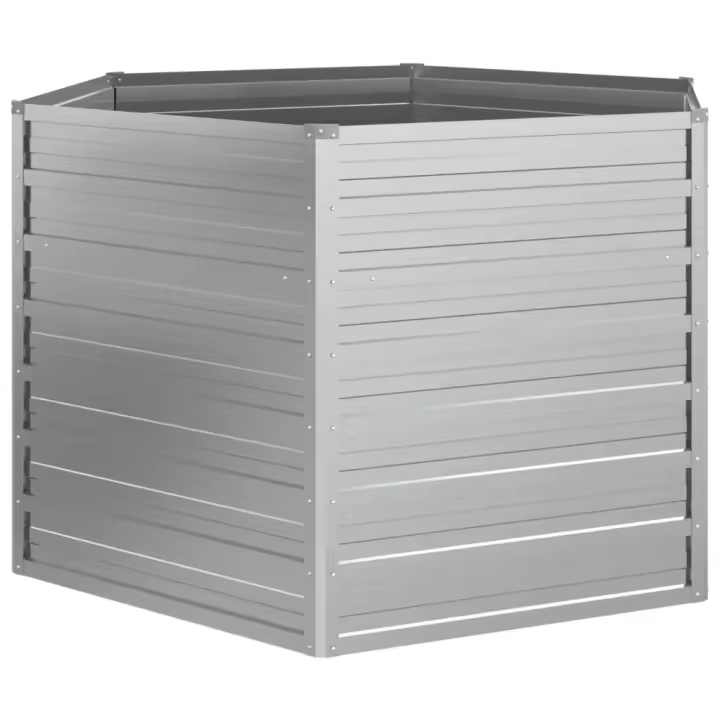 vidaXL Arriate de acero galvanizado 129x77 cm Color Gris,  Verde,  Marrón y mas - 1