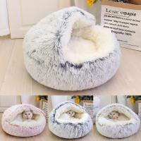 Nueva Cama De Gato Y Perro Caliente Redonda De Peluche Larga Casa De Gato Para Gatitos Almohadilla De Manta Para Mascotas Pequeñas Chihuahua - details 1
