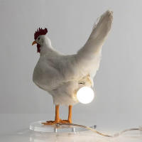 Lámpara De Noche Decorativa De Resina En Forma De Pollo Simulación Animal Divertida Para Decoración De Pascua Y Carnaval Ornamento De Huevo De Pascua - details 5