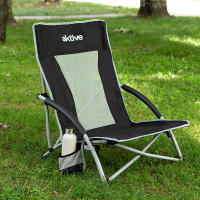 Aktive Pack 4 sillas plegables camping bajas 50x51x67 cm negras con posavasos - details 2