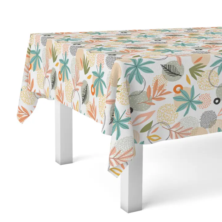 Valentia Home Mantel Hule Salia | Mantel Estampado Antimanchas | Mantel Repelente de Agua | Mantel Protección Mesa | Mantel al Corte para Comedor o Cocina | Varios tamaños | Mantel Rectangular y Redondo al Corte - 1