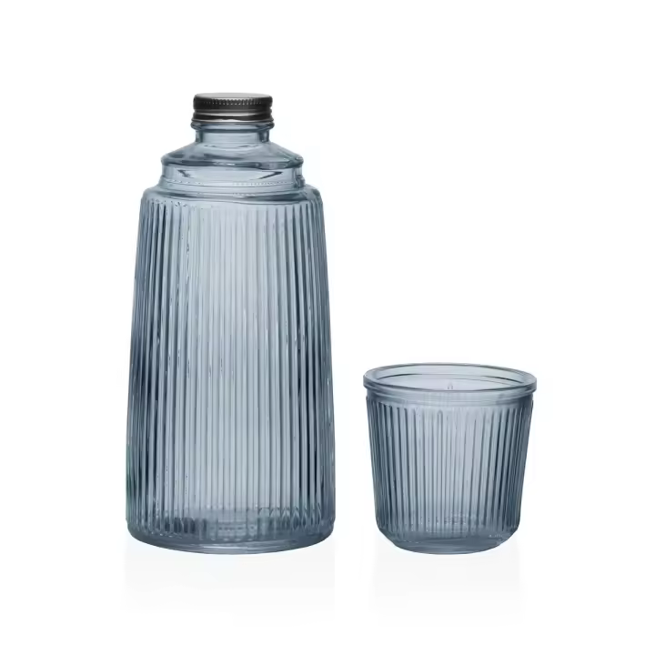 Botella de Agua Versa Azul Vidrio Aluminio 10,3 x 26 x 10,3 cm - 1