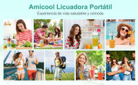 Cobocen Batidora Portátil,Mini Licuadora,Batidora Portátil Personal,Batidora de Batidos con 6 Cuchillas,Vaso Exprimidor de 600 ml Tapa Sport - details 11