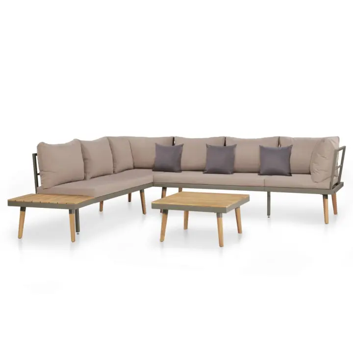 vidaXL Juego muebles de jardín 4 piezas y cojines madera maciza acacia - 1
