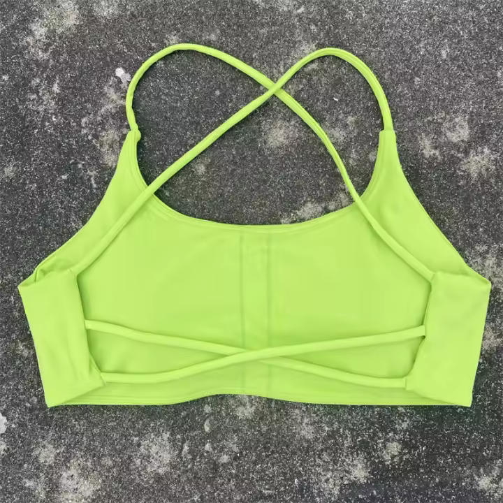 Sujetador De Yoga Para Mujer Color Sólido Suave Fitness Deportivo Con Four Strap Cross Back Y Padded Para Ejercicio En La Gimnasio - 1