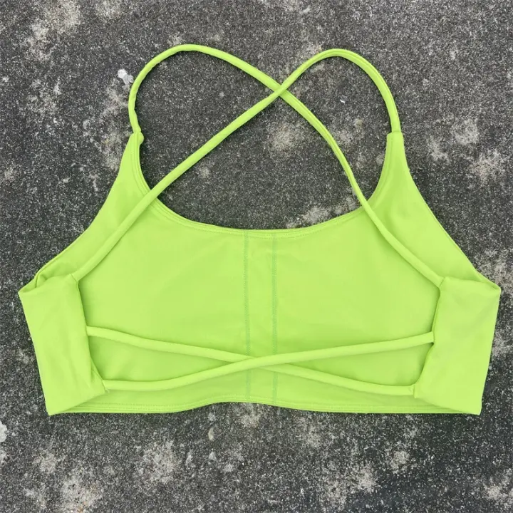 Sujetador De Yoga Para Mujer Color Sólido Suave Fitness Deportivo Con Four Strap Cross Back Y Padded Para Ejercicio En La Gimnasio - 1